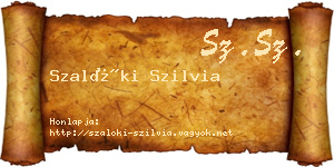 Szalóki Szilvia névjegykártya