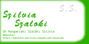 szilvia szaloki business card